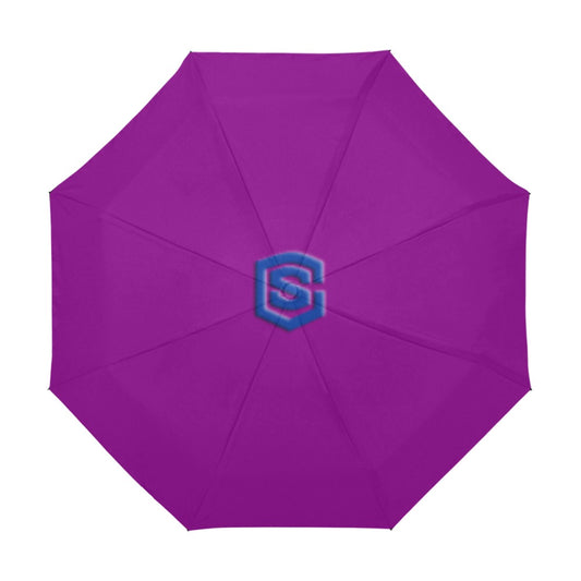 Purple Anti-UV Automatic Umbrella With Blue Logo Anti-UV Automatic Umbrella(Outside Printing)(Model U09)