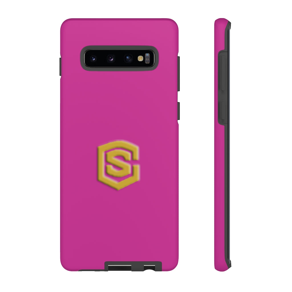 Pink Tough Cases Gold Logo