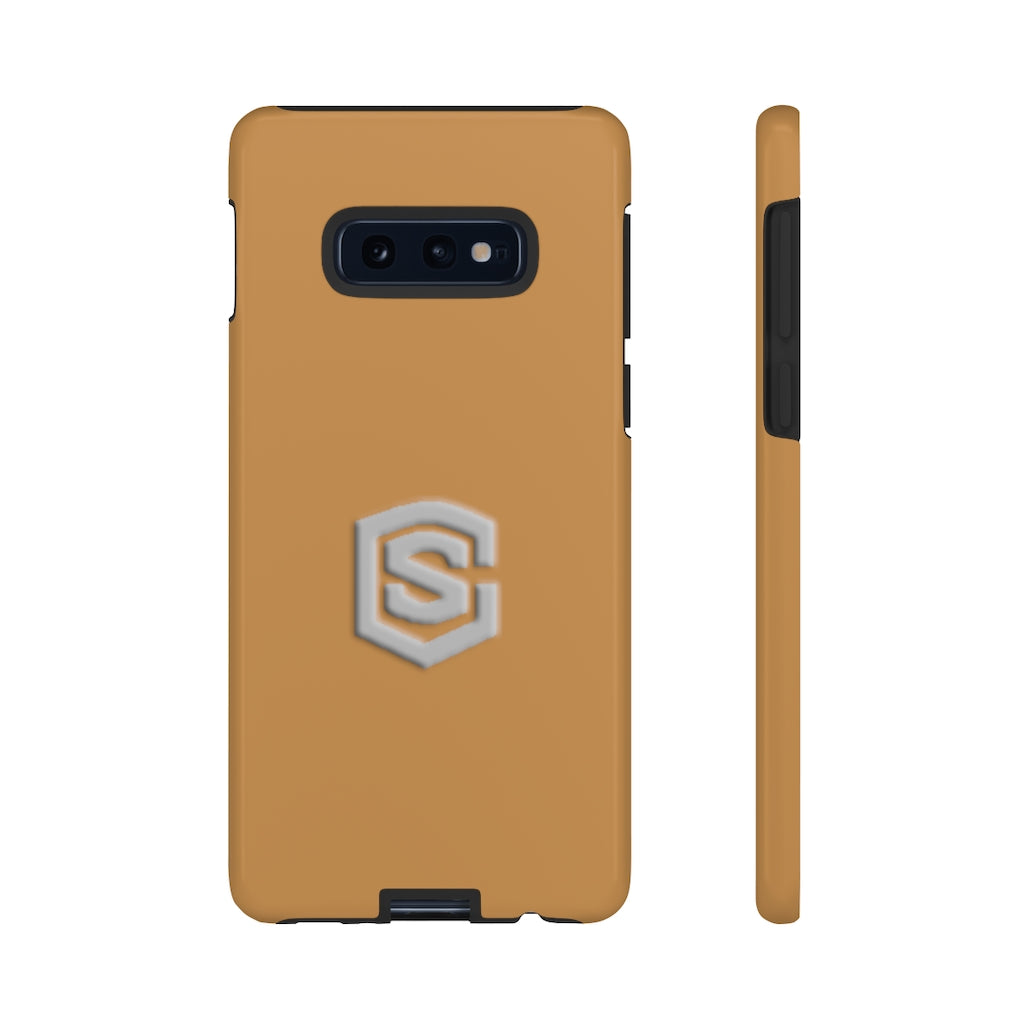 Brown Tough Cases Silver Logo
