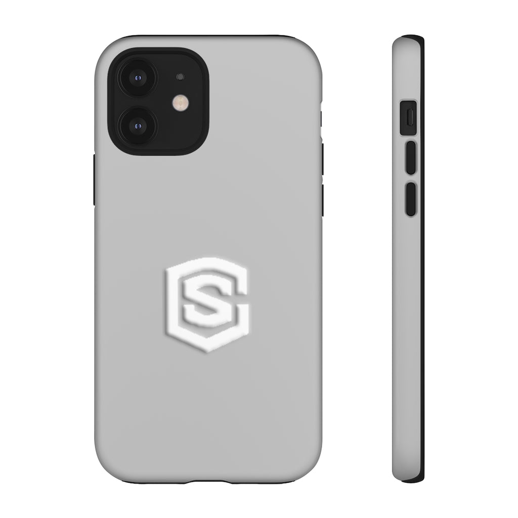 Grey Tough Cases White Logo