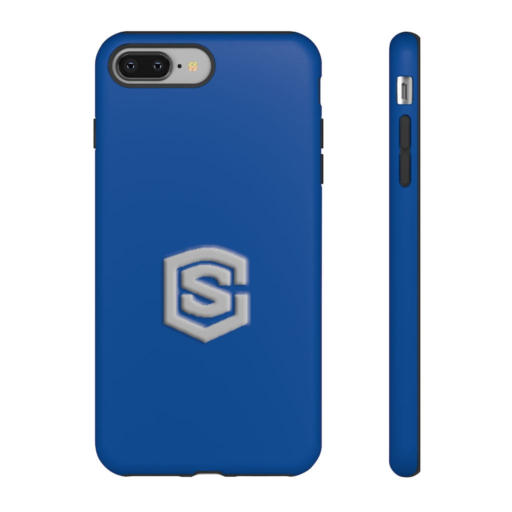Blue Tough Cases Silver Logo