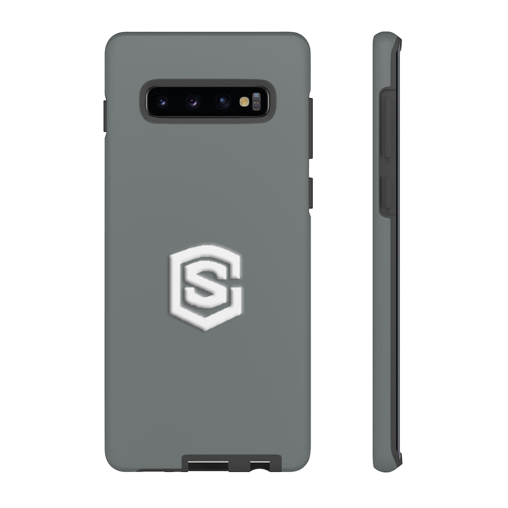 Grey Tough Cases White Logo