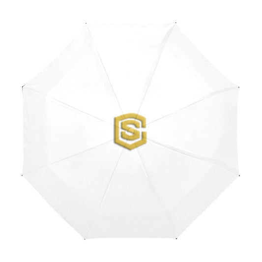 White Anti-UV Automatic Umbrella With Gold Logo Anti-UV Automatic Umbrella(Outside Printing)(Model U09)