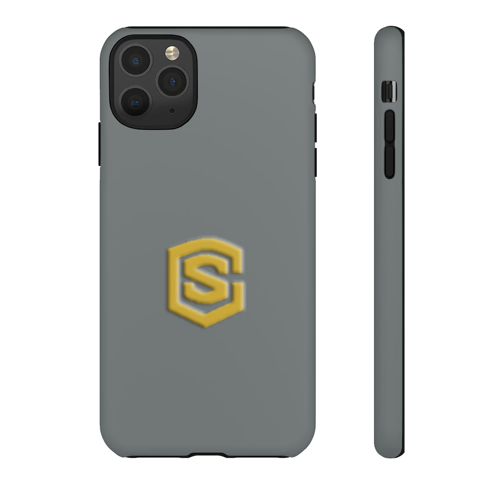 Grey Tough Cases Gold Logo
