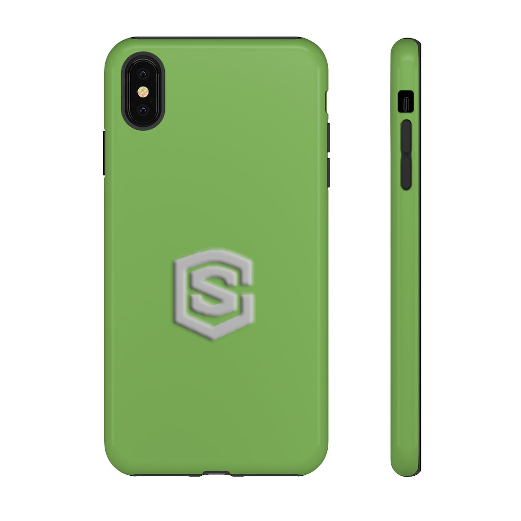 Green Tough Cases Silver Logo