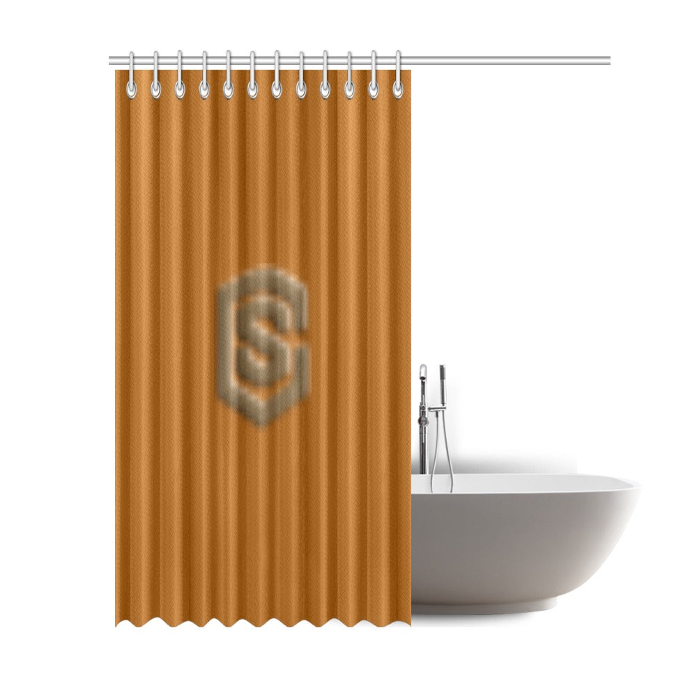 Brown Shower Curtain 69"x84" with Brown Logo Shower Curtain 69"x84"