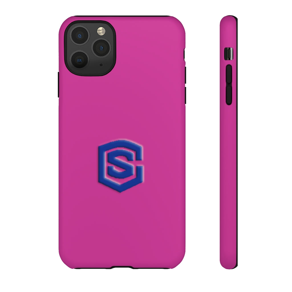 Pink Tough Cases Blue Logo