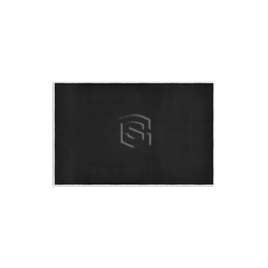Black Area Rug 2.6' x 1.7' with Black Logo Area Rug 2.6' x 1.7'