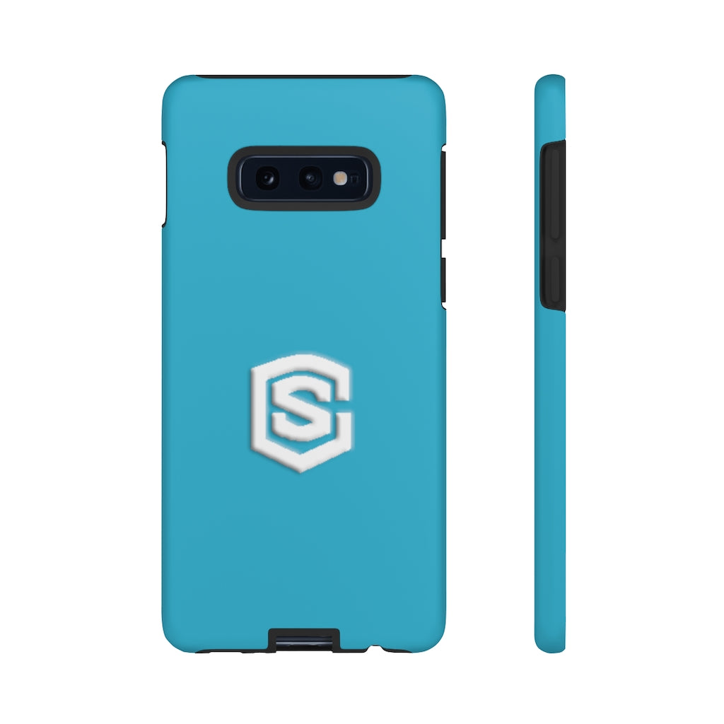 Blue Tough Cases White Logo