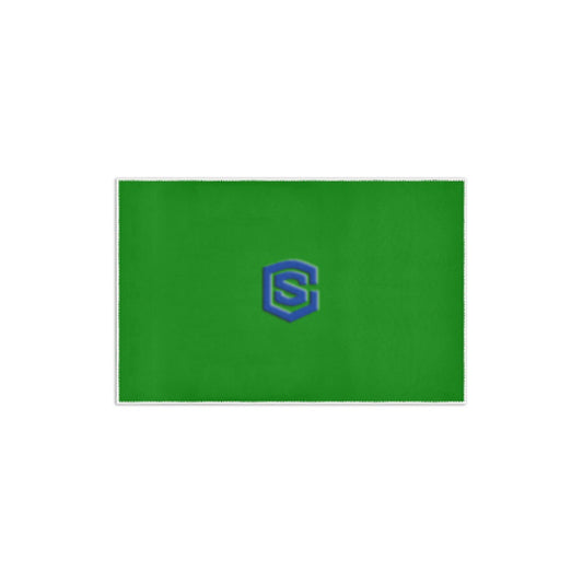 GREEN SMALL AREA RUG WITH BLUE LOGO Area Rug 2.6' x 1.7'