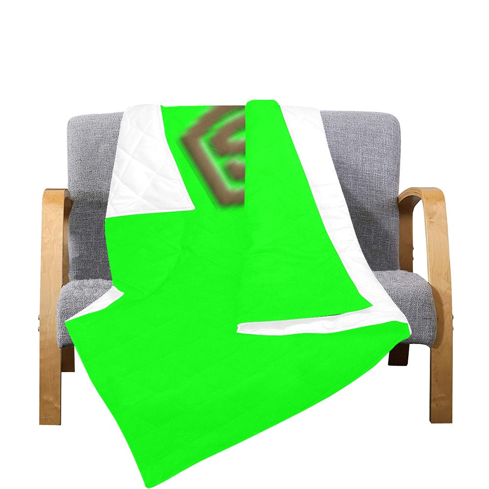 Green Custom Quilt with Brown Logo Custom Quilt  70" x 80"