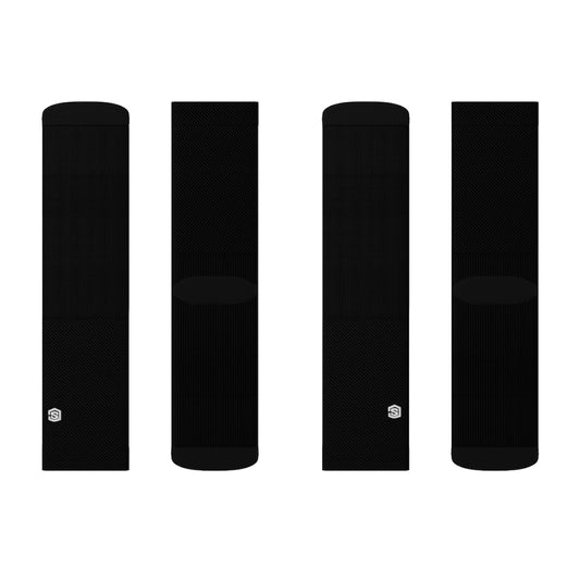 Black Sublimation Socks with White Logo