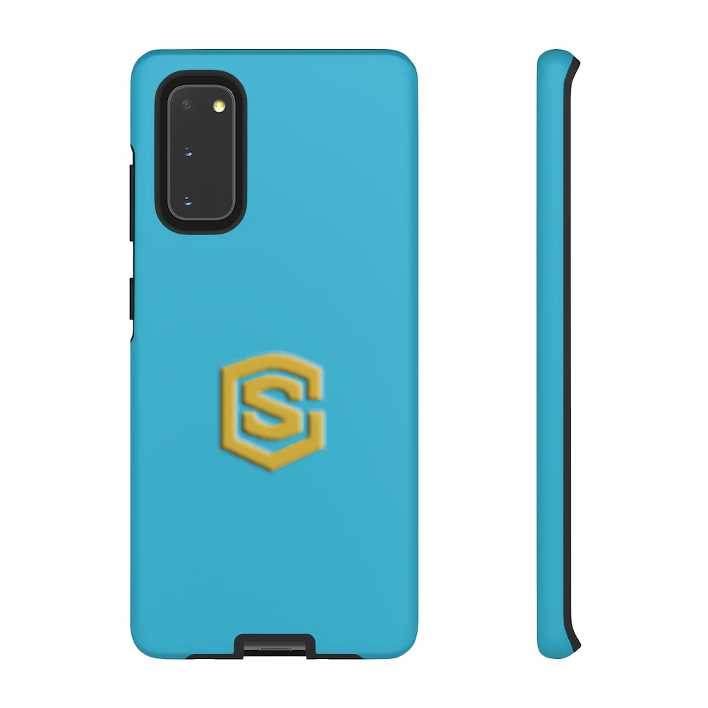 Blue Tough Cases Gold Logo