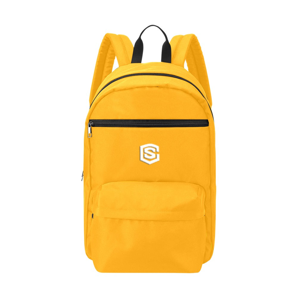 Orange Travel Backpack With White Logo Travel Backpack(Large Capacity)(Model 1691)