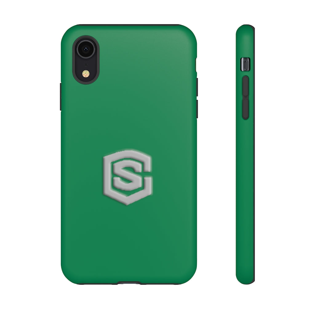 Green Tough Cases Silver Logo