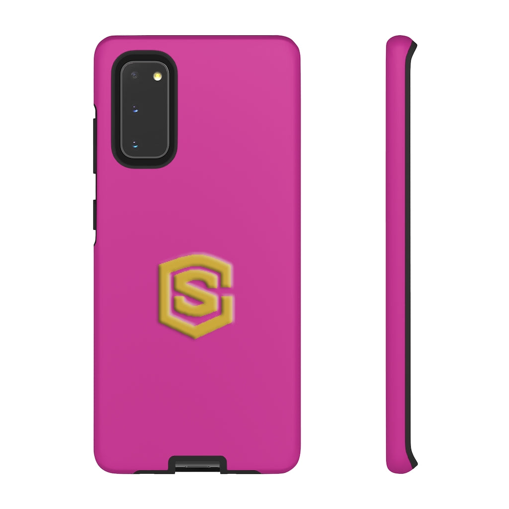 Pink Tough Cases Gold Logo