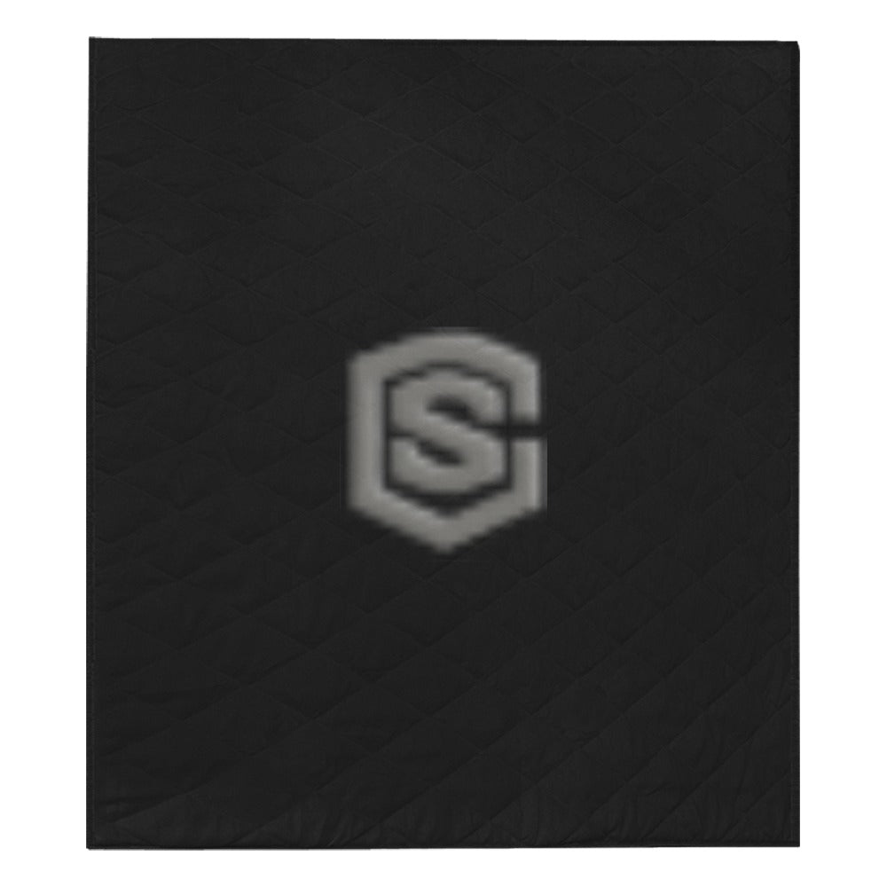 Black Quilt with Gray Logo Custom Quilt  70" x 80"