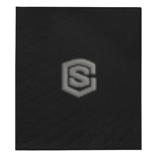 Black Quilt with Gray Logo Custom Quilt  70" x 80"