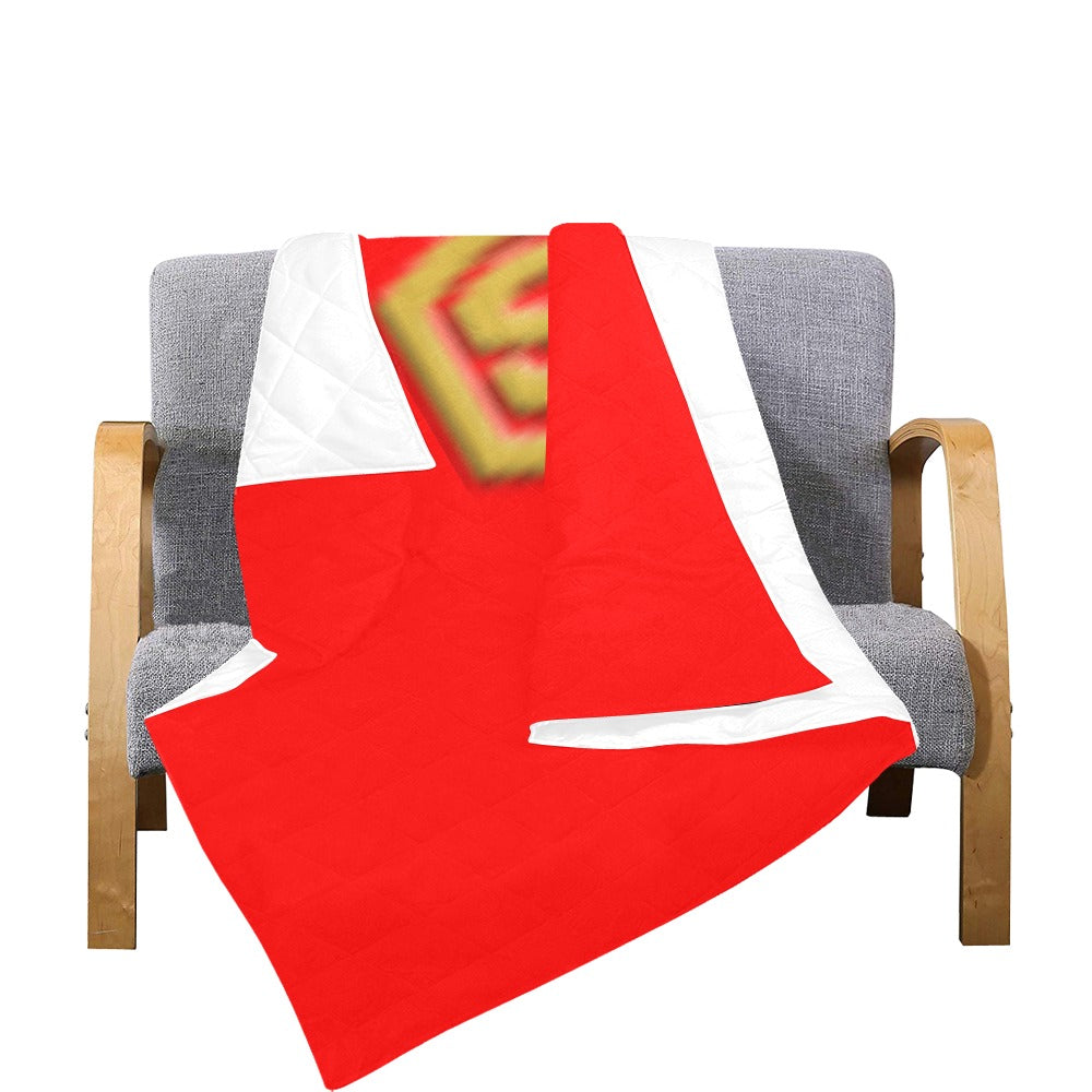 Red Quilt with Gold Logo Custom Quilt  70" x 80"