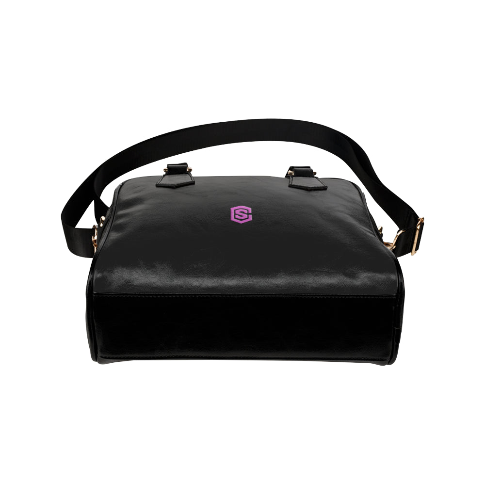 BLACK Shoulder Handbag pink logo Shoulder Handbag (Model 1634)