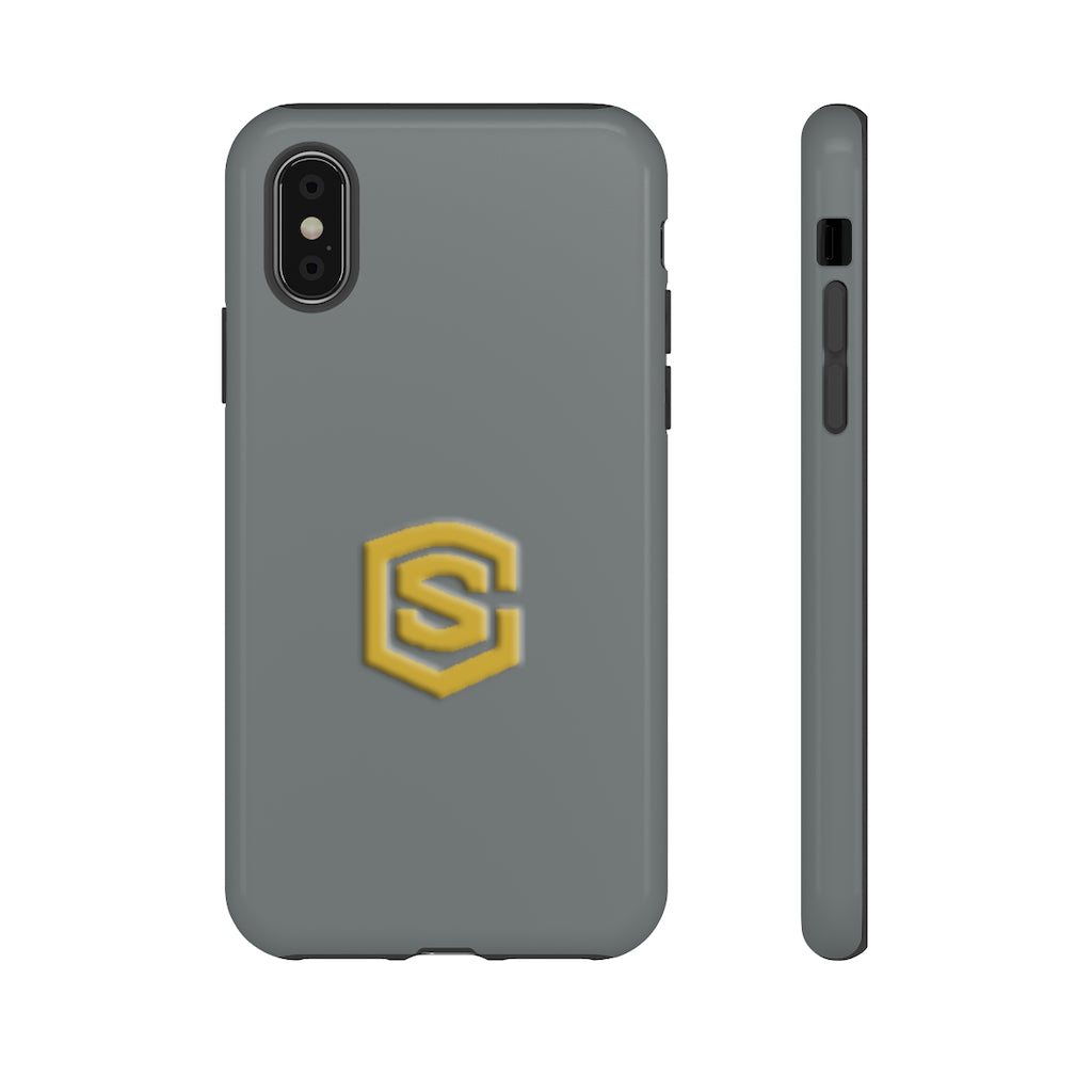Grey Tough Cases Gold Logo