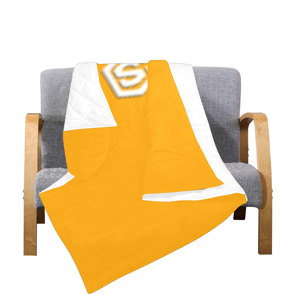 ORANGE CUSTOM QUILT WHITE  LOGO Custom Quilt  70" x 80"