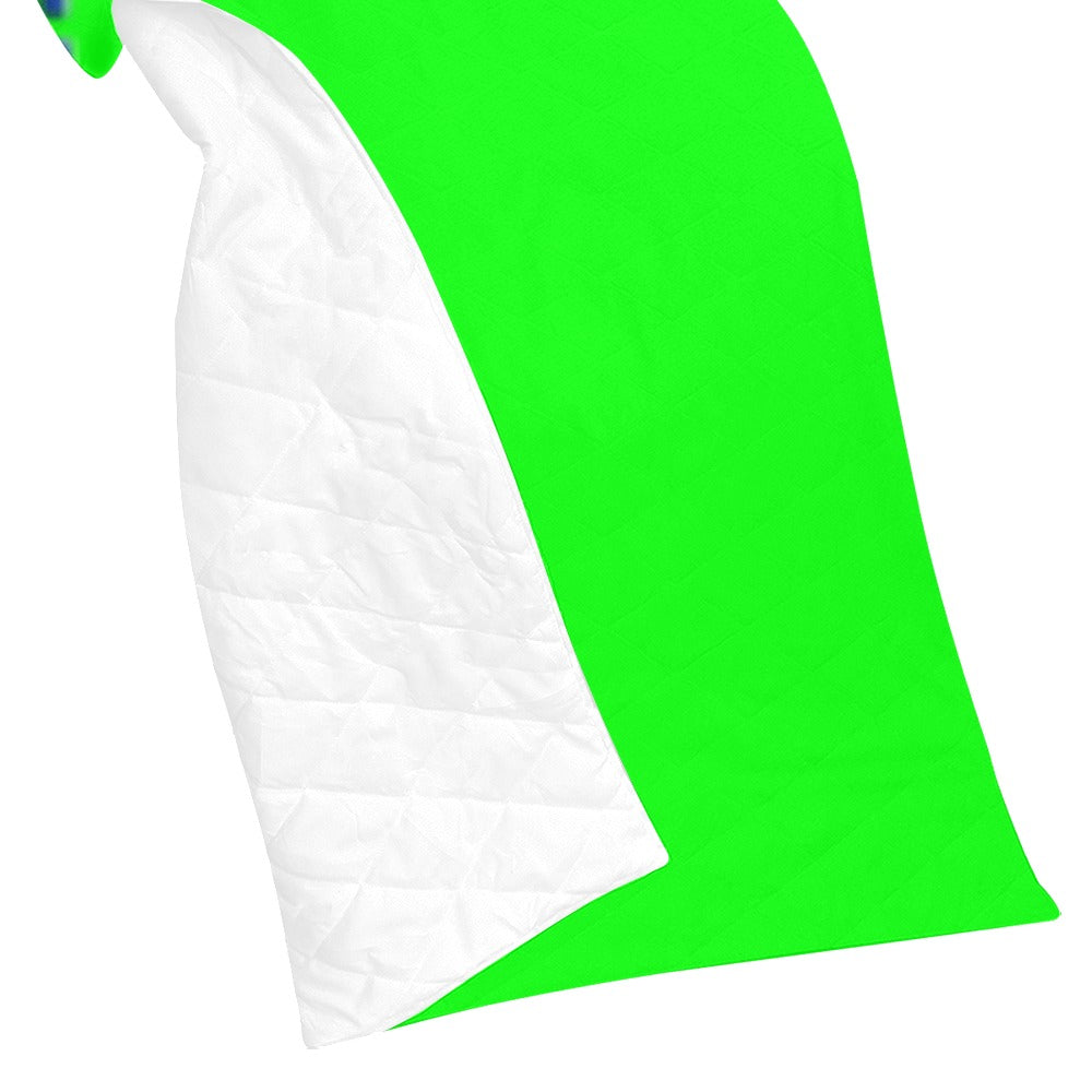 Green Quilt with Blue Logo Custom Quilt  70" x 80"