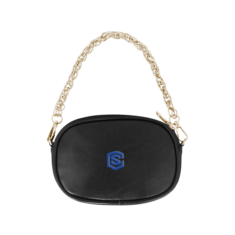BLACK CHAIN PURSE blue logo Chain Purse (Model 1626)