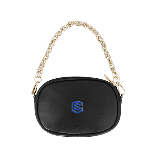 BLACK CHAIN PURSE blue logo Chain Purse (Model 1626)