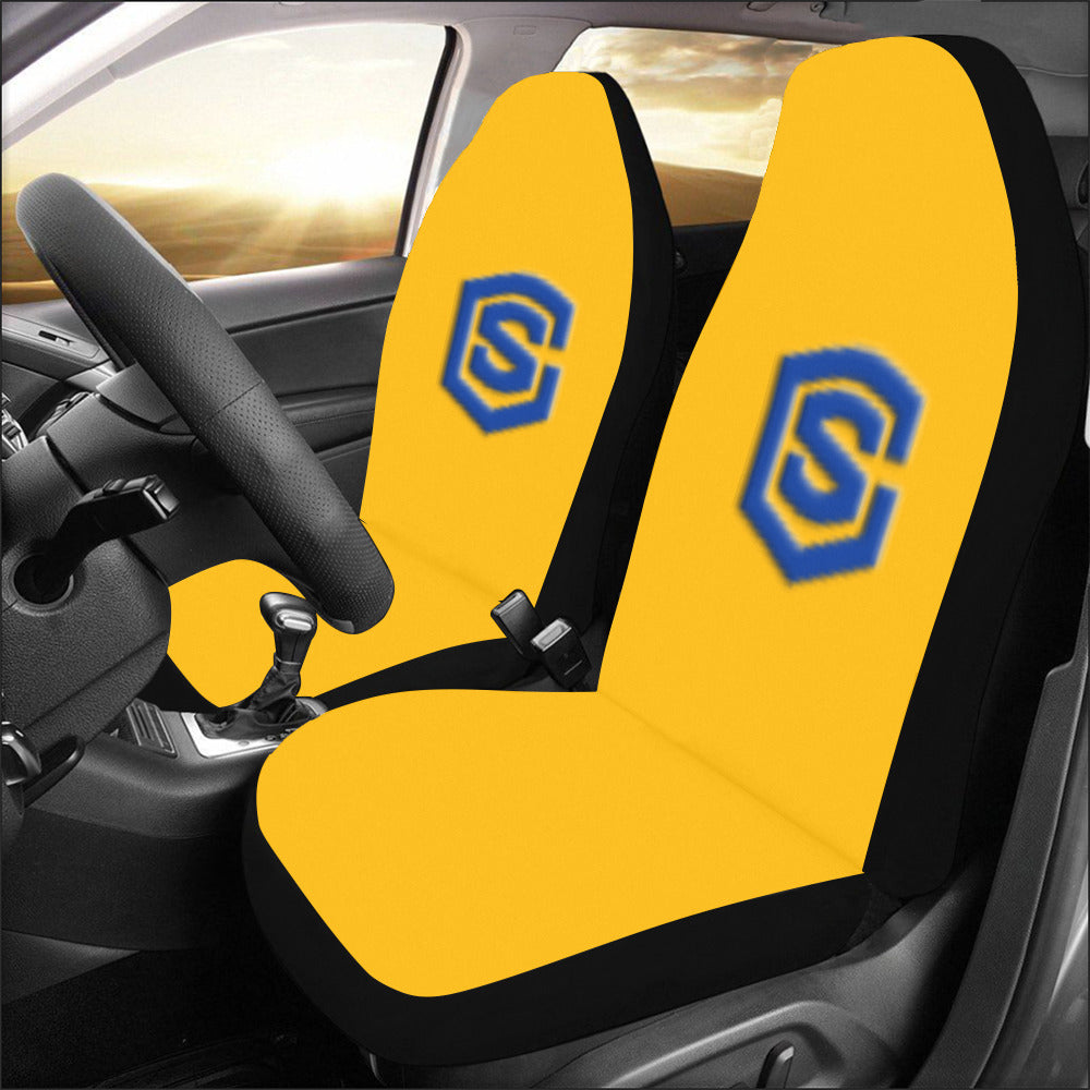 Orange Car Seat Covers Blue Logo Car Seat Covers (Set of 2)