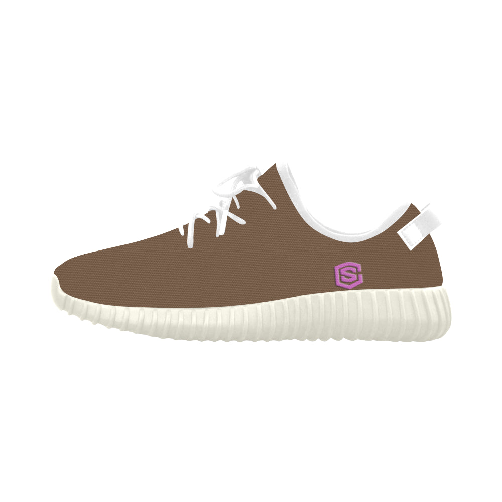 pink logo Grus Women's Breathable Woven Running Shoes (Model 022)