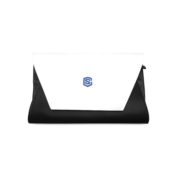 WHITE CLUTCH BAG blue logo Clutch Bag (Model 1630)