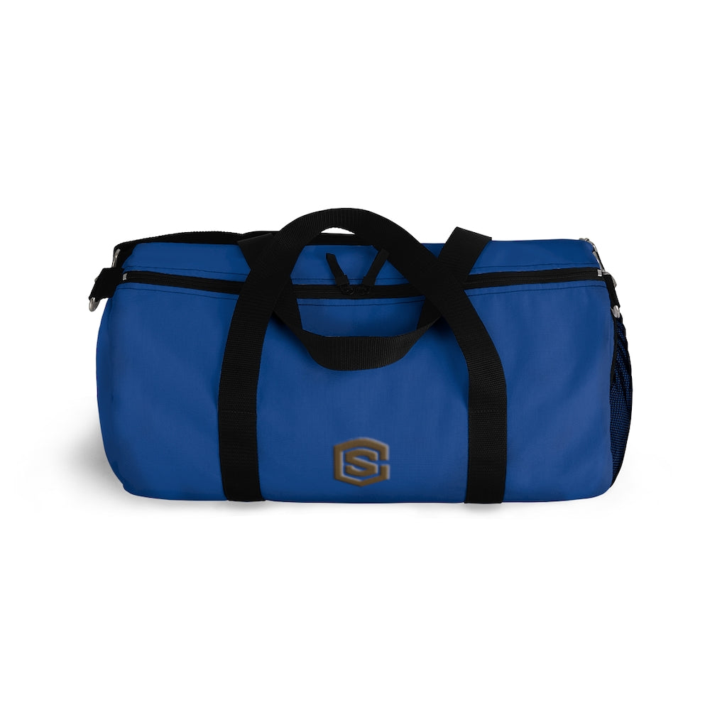 Blue Duffel Bag Brown Logo