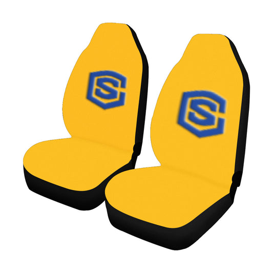 Orange Car Seat Covers Blue Logo Car Seat Covers (Set of 2)