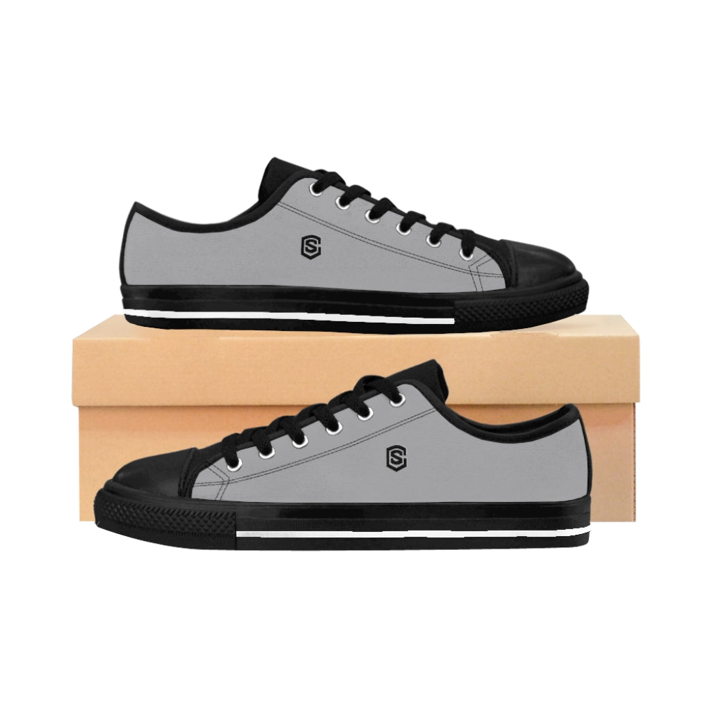 grey Men's Sneakers - black logo