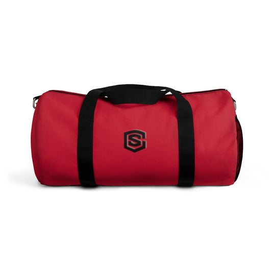 Red Duffel Bag Black Logo