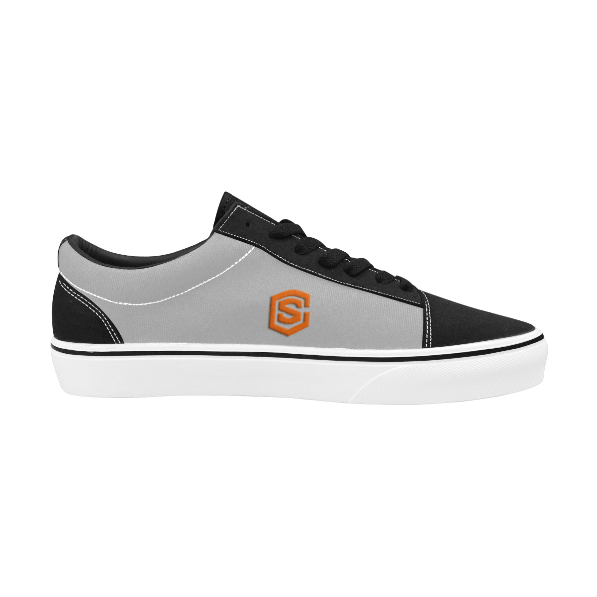 orange logo Men's Low Top Skateboarding Shoes (Model E001-2)