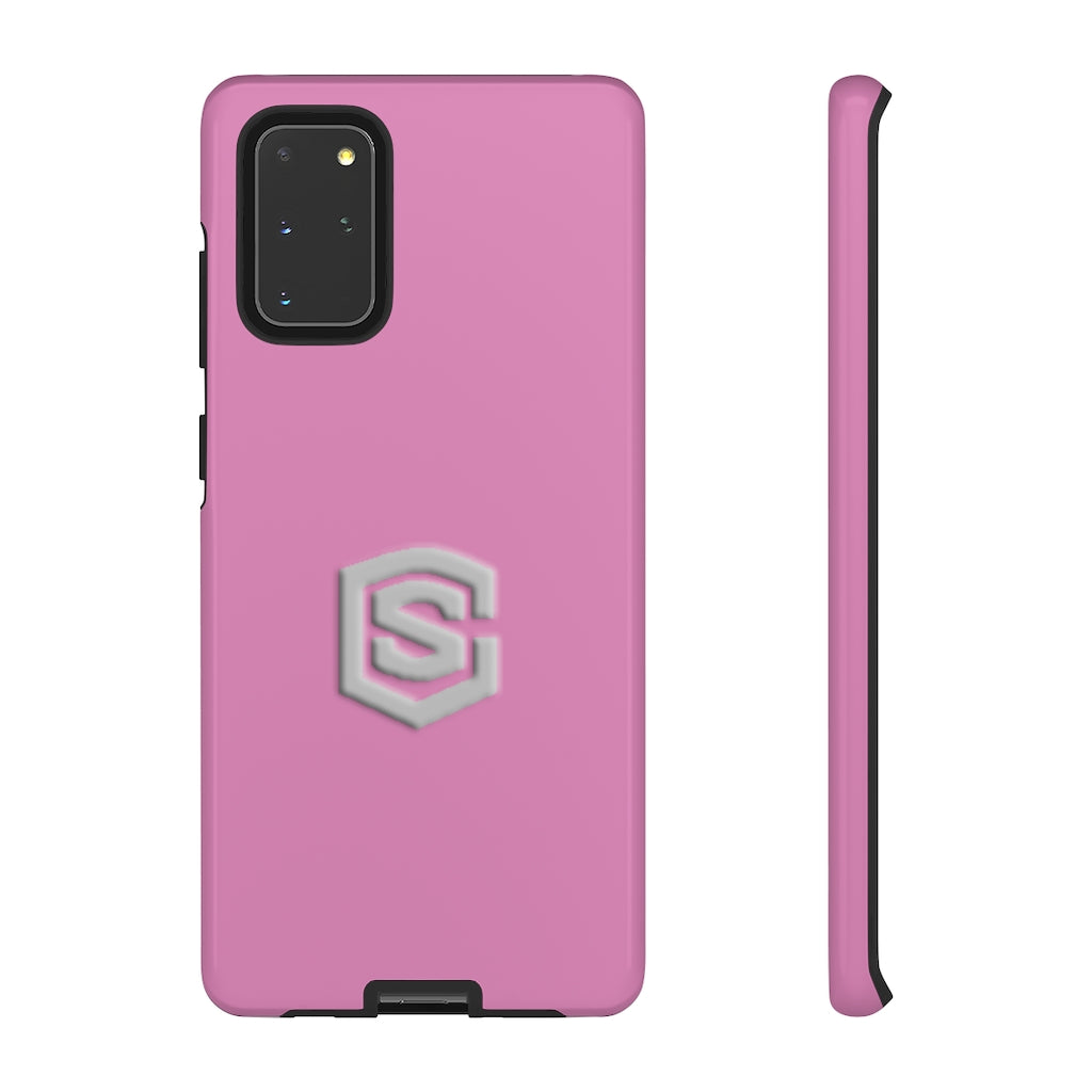 Pink Tough Cases Silver Logo