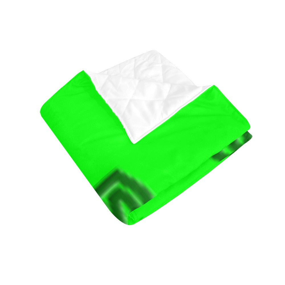 Green Quilt with Green Logo Custom Quilt  70" x 80"