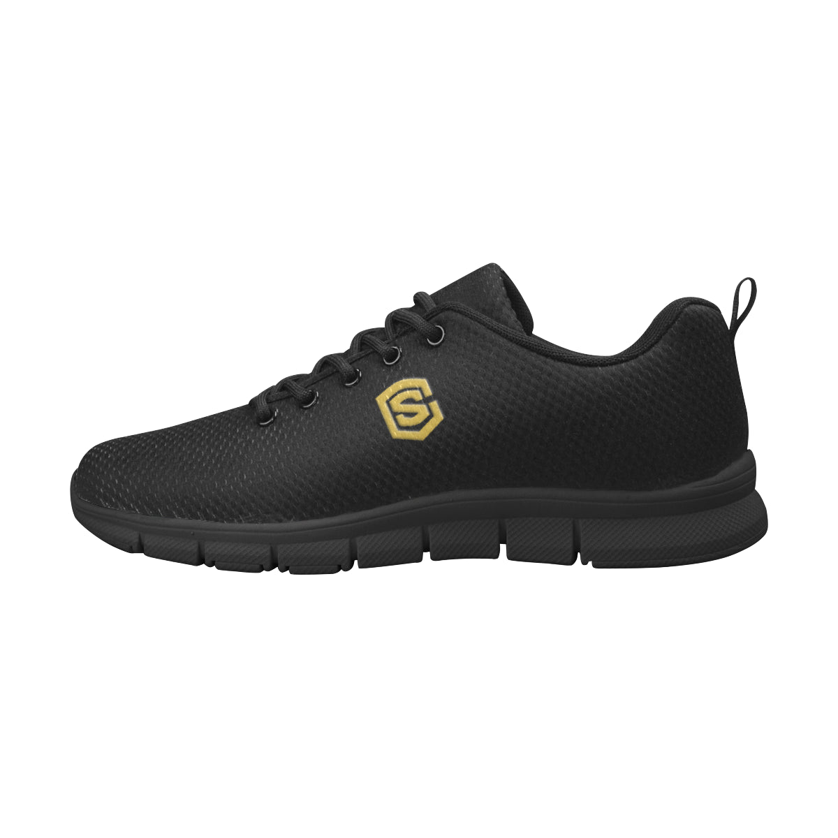 gold logo Men's Breathable Running Shoes (Model 055)