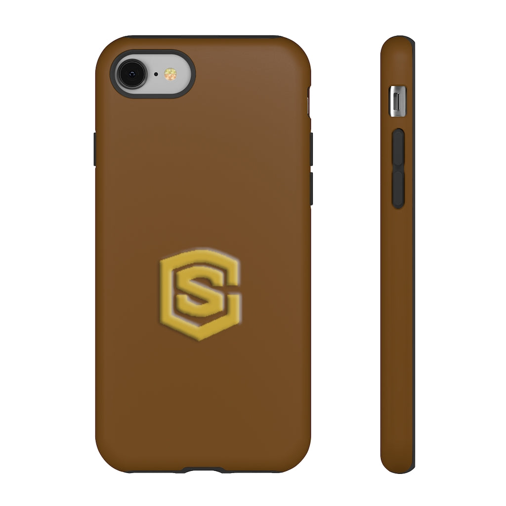 Brown Tough Cases Gold Logo
