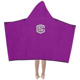 Purple Kids' Hooded Bath Towels with Silver Logo Kids' Hooded Bath Towels