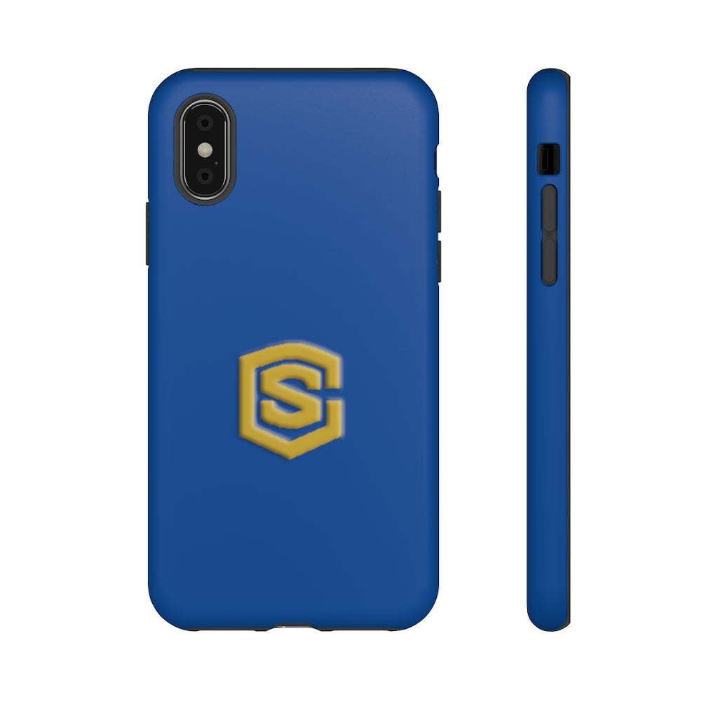 Blue Tough Cases Gold Logo
