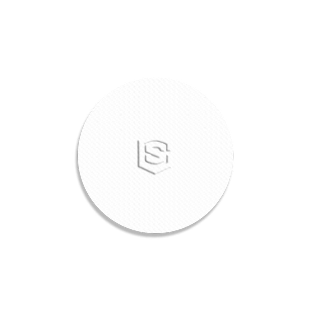 White Round Coaster with White Logo Round Coaster