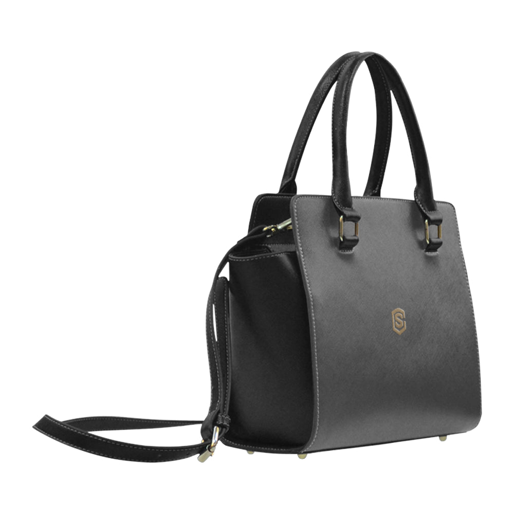 GRAY CLASSIC SHOULDER HANDBAG brown logo Classic Shoulder Handbag (Model 1653)