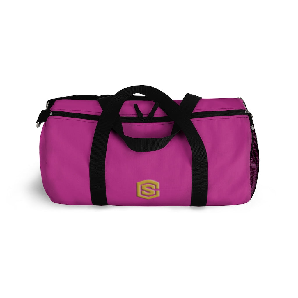 Purple Duffel Bag Gold Logo