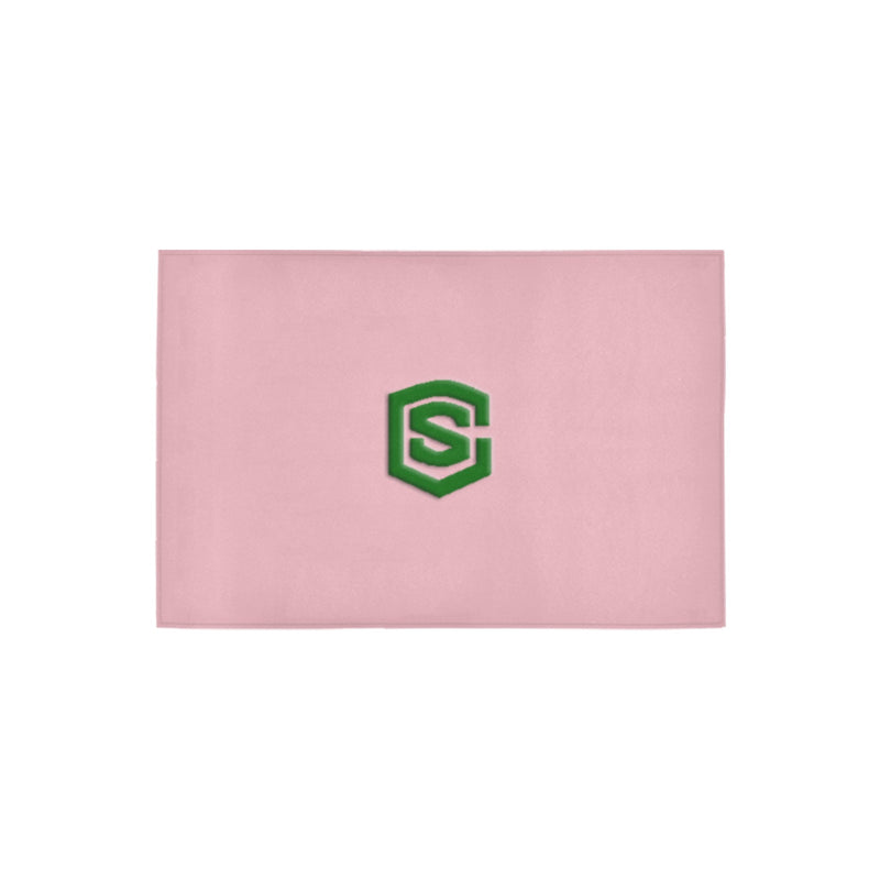 Pink Doormat 24" x 16" (Sponge Material) with Green Logo Doormat 24" x 16" (Sponge Material)