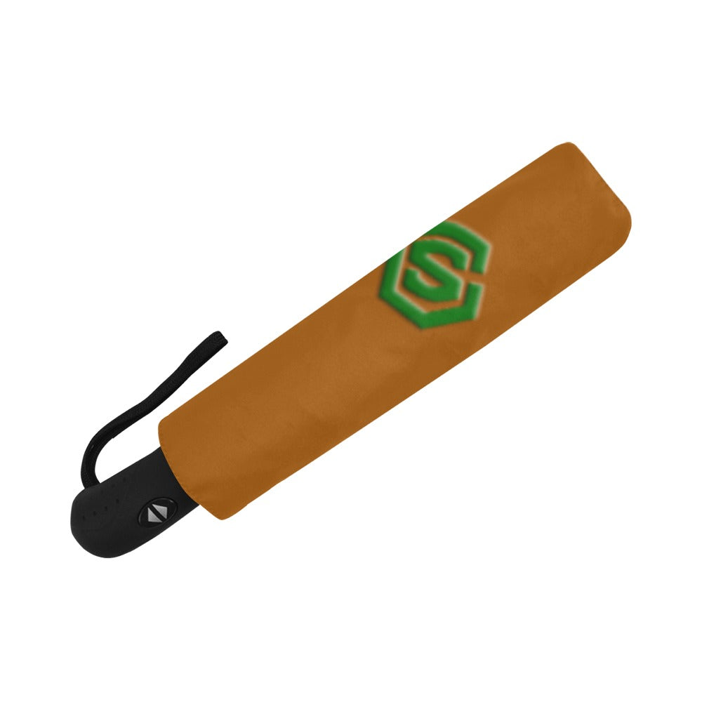 Brown Anti-UV Automatic Umbrella With Green Logo Anti-UV Automatic Umbrella(Outside Printing)(Model U09)