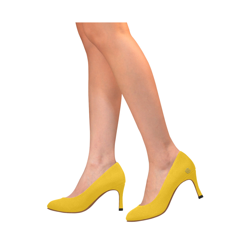 gold logo Women's High Heels (Model 048)