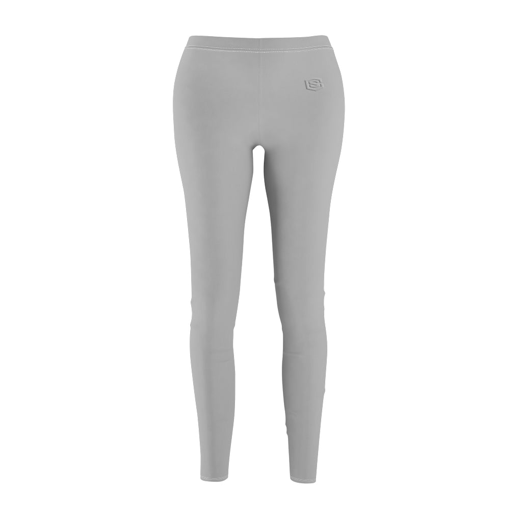 Grey Women's Cut & Sew Casual Leggings Silver logo